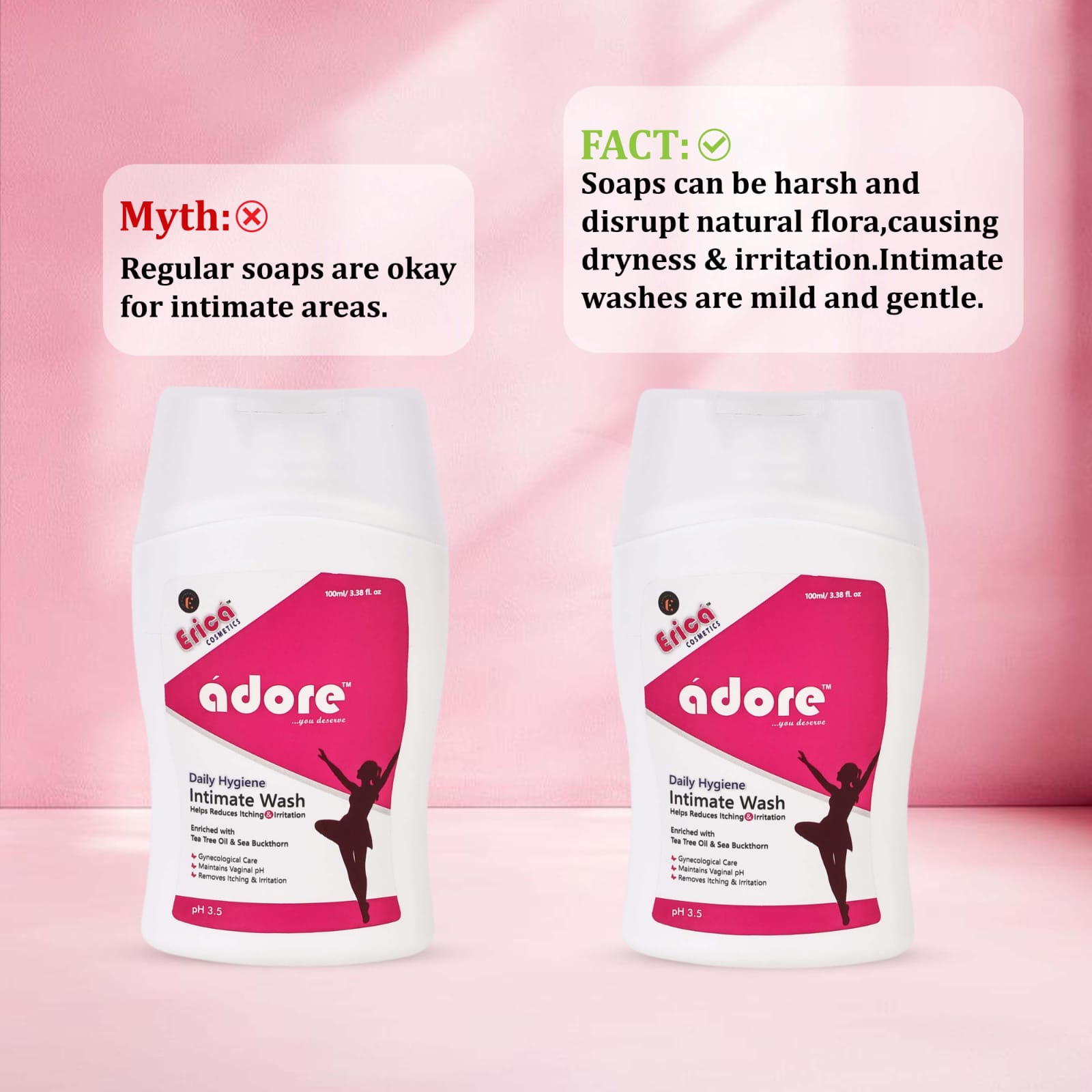 Combo of 3 ádore Daily Hygiene Intimate Wash (pH 3.5)