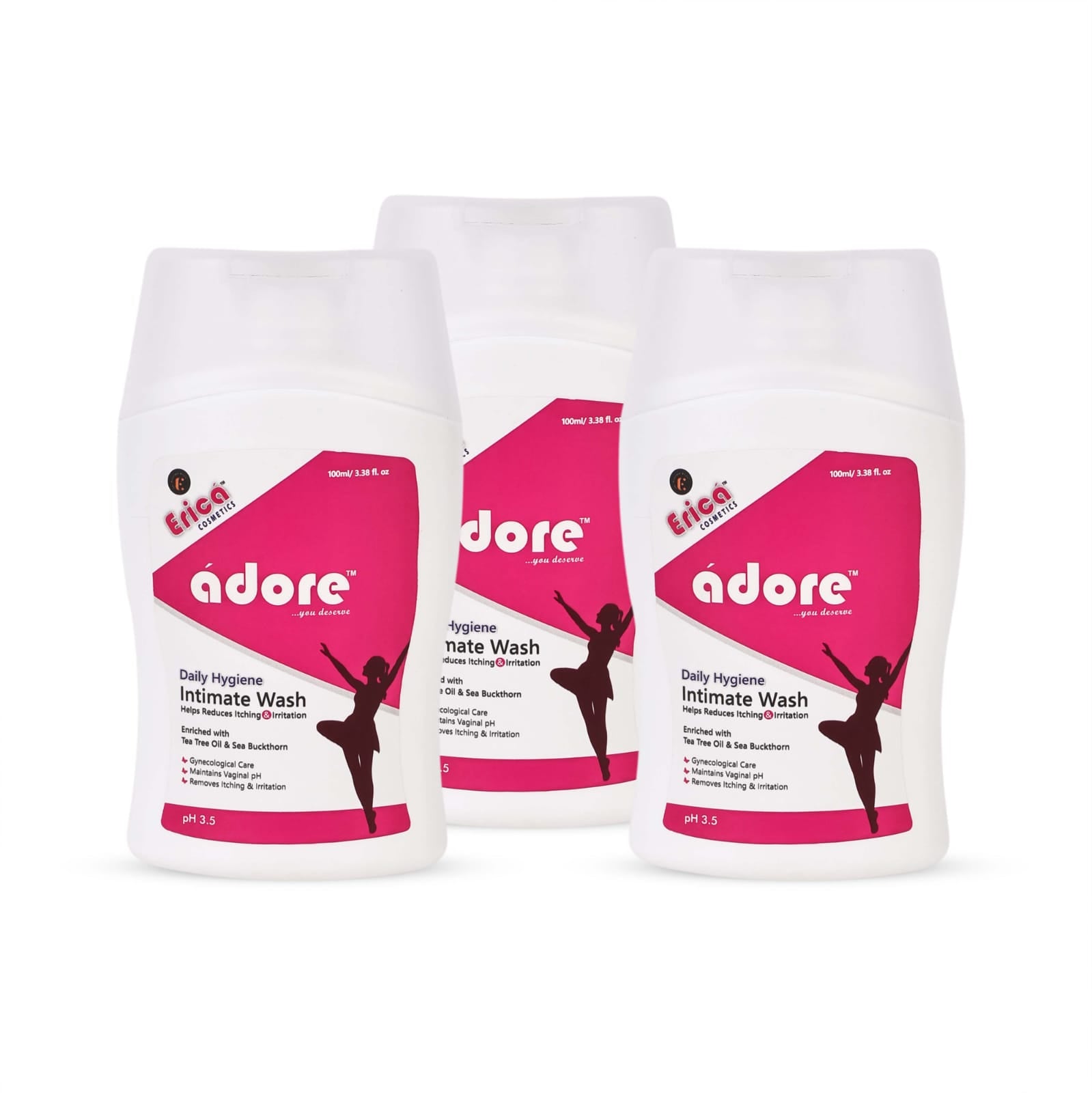 Combo of 3 ádore Daily Hygiene Intimate Wash (pH 3.5)